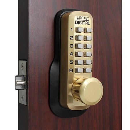 Lockey Mechanical Keyless Digital Combination Deadlocking Spring Latch Lock Double Combination Satin Chrome M230DC-SC